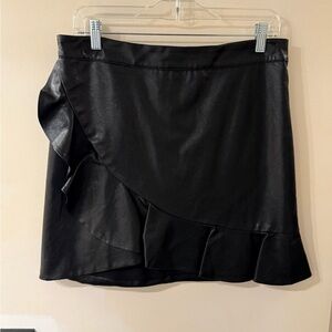 Majorelle Poseiden Faux Leather Mini Skirt in Black (L)